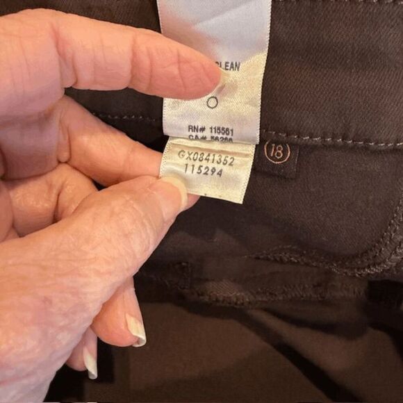 NWT 7 For All Mankind JEN 7 Ankle Skinny Brown Coated Leather Look Jeans Size 18 - Picture 9 of 13